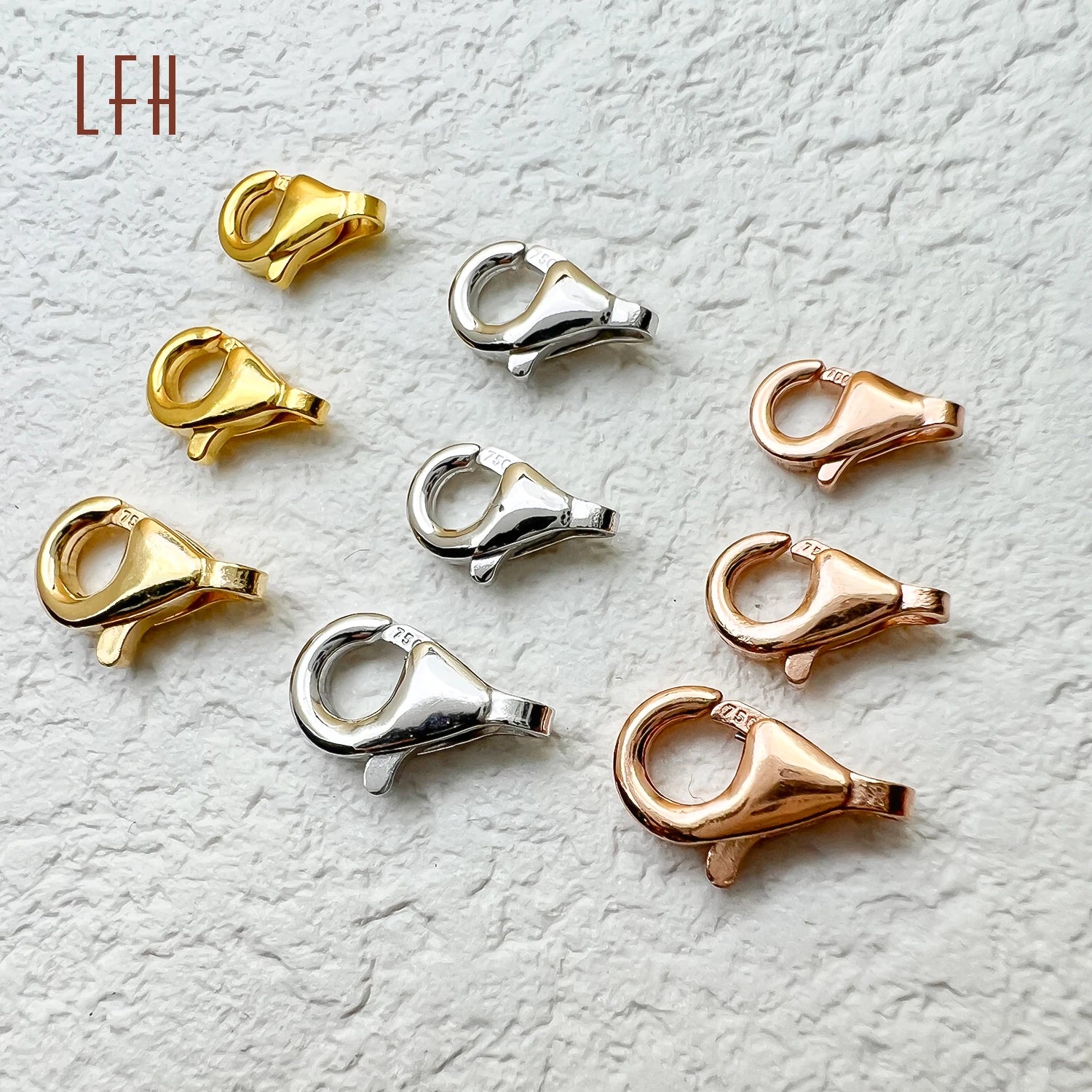 18k Real Gold Jewelry Diy Jewelry 18k Solid Gold Lobster Clasp Hooks Closure Different Size Available