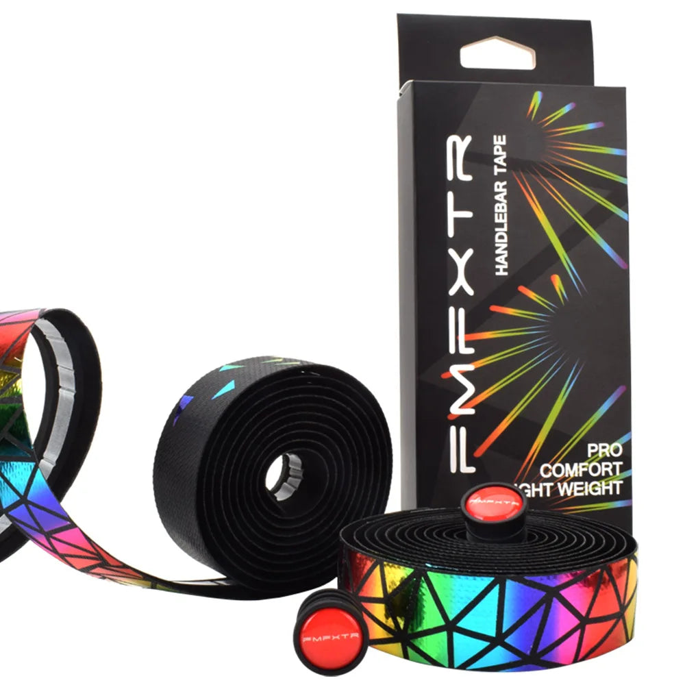 Bicycle Handlebar Anti-slip Handlebar Dead Fly Cycling Colorful Sequins Gradient Belt Racing Car Handlebar Breathable Strap