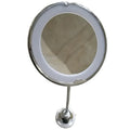 Round Vanity Makeup Table with Personalized Single-Sided Lighted Cosmetic Mirror Elegant Desktop Style