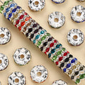 30pcs 12mm Colorful Wave Type Rhinestone Gasket Crystal Spacer Beads for Jewelry Making DIY Bracelet Necklace Accessories