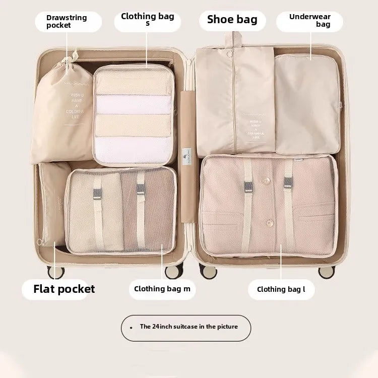 Multifunctional Portable Organizer Waterproof Fabric Storage Bag Set for Travel Business Trip Clothing Packing Living Room