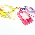 Kuien Promotion Custom Printed Acrylic Anime Photo Frame Keychain Charms Acrylic Photocard Magnet Shaker Holder Keychain Charm