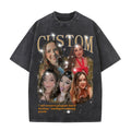 Men's Casual Short-Sleeved T-Shirt Loose Fit American-Style Washed Blank Design with Cross-Border Fashion Logo Printing