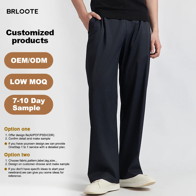 BRLOOTE Casual Pants Men's Pants & Trousers Essential Pants Mens Dress Pants Wide Leg Pants Men Custom Pants Work Pants for Men