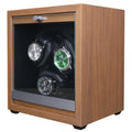 3 Slots Automatic Clear Window Watch Shaker Quiet Custom Logo Motor Box Wooden Walnut Grain Watch Winder 3 Watches Storage Box