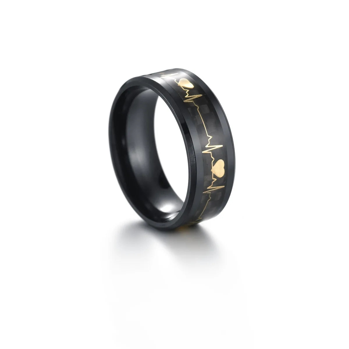Ring Stainless Steel Promise Heartbeat Glowing Couple Ring Jewelry for Men Women