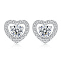 Jewelry Wholesale Trendy Heart-Shape 925 Sterling Silver Earrings Full Diamond CZ Valentine's Day Gift Engagement Love Hollow