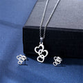 Charming Necklace Earring Set in Korean Style Glossy Heart-shaped Pendant Collarbone Chain Trendy Fashion Jewelry Sets