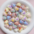 Wholesale DIY Hand Painted Heart Beads Manufacturer Loose Acrylic Beads for Phone Chain Necklace Bags Keychai Pendant Making
