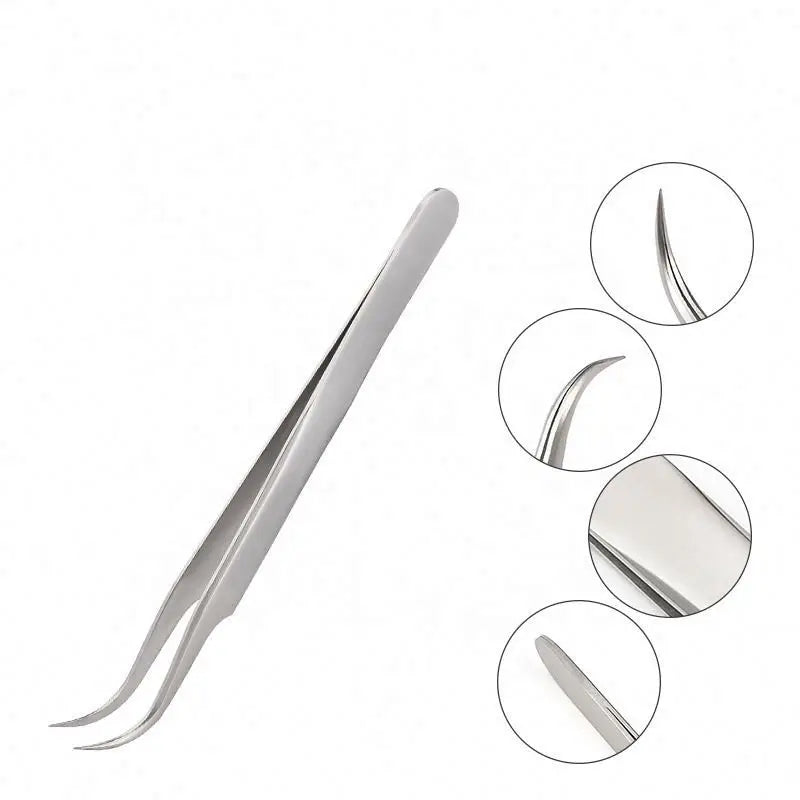 ELITER Hot Sell Professional 60 Degree Stainless Steal Lash Tweezers Tweezer Eyelash Volume Professional Tweezers