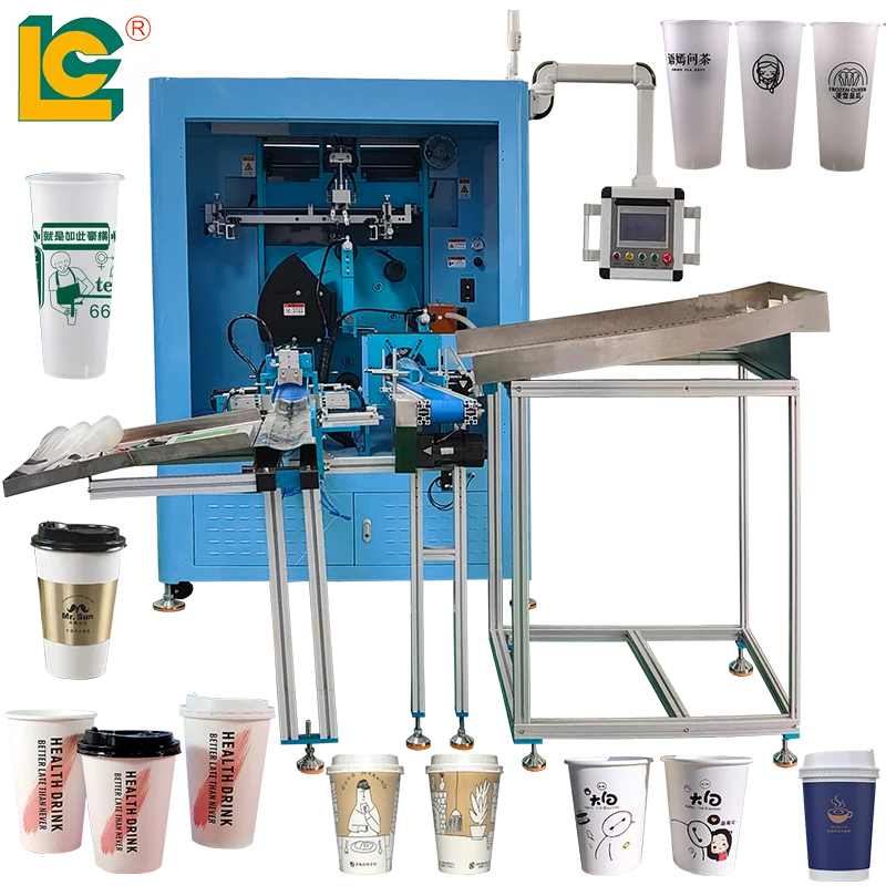 PLC Touch Control Servo Motor Cup Screen Printing Machine Plastic Cup Serigraphic Printing Machine