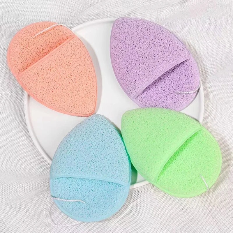 Reusable Hydrophilic Polyurethane Face Cleaning Makeup Sponge Soft Glove Puff Facial Cleaner Exfoliator Face Washing Makeup