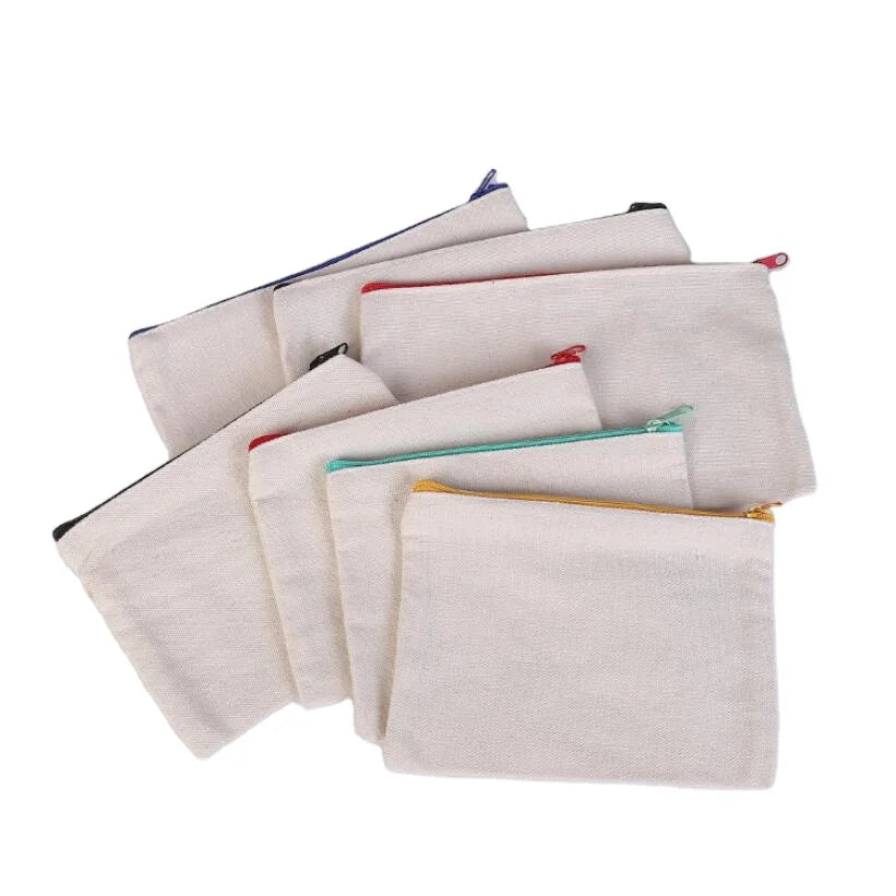 Eco Friendly Canvas National Embroidered Drawstring Reusable Zipper Multicolour Cosmetic Makeup Pouch
