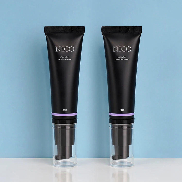 Custom Color 50ml Plastic Luxury Cosmetic Airless Pump Tube with Screen Printing for BB CC Cream Face Mask & Skin Care Serum