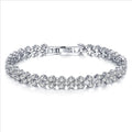 Fashion Brass Alloy Heart Shape Wrap Bracelet Diamond Inlaid Roman Crystal Bracelets Jewelry