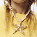 2025 New Arrival Fashion Jewelry Colorful Bohemian Starfish Colored Necklace Rope Big Star Fish Enamel Rope Pendant Necklaces