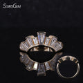 Starsgem Fine Rings 10k Yellow Gold 2*3.5*5mm DEF VS VVS Trapezoid Cut Lab Grown Diamond Curved Band Eternity Ring