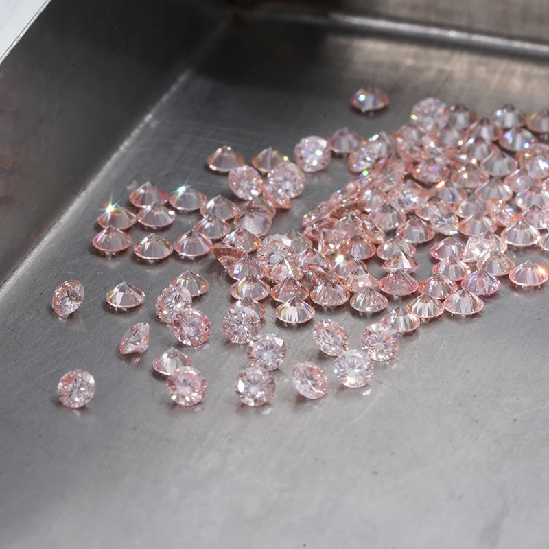 Starsgem Lab Diamonds Wholesale Price Round Brllliant Cut Sakura Fancy pink Loose Melee Lab Grown Diamond for Ring