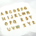 8*8.5mm Colorful CZ 26 Letters Initial Charms with Gold & Silver Colors and Real Gold Plating for Jewelry Making