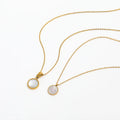Fenny 18K Gold Plated No Fade Classic Elegant Round Shell Pendant Necklace for Women Stainless Steel Jewelry Wholesale