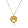 New Brass Gold Plated Retro Fine Chain Sun and Moon Star Natural Stone Pendant Necklaces Collarbone Chain Jewelry Gifts