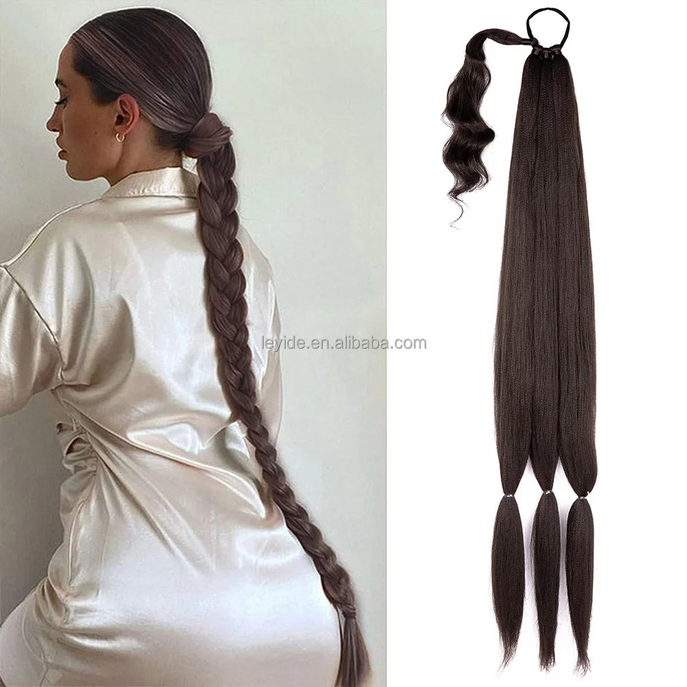 New Arrival 26/36inch Long Jumbo Braid Ponytail Wrap Around Hairpieces Synthetic Fiber Braids Ponytails Extensions