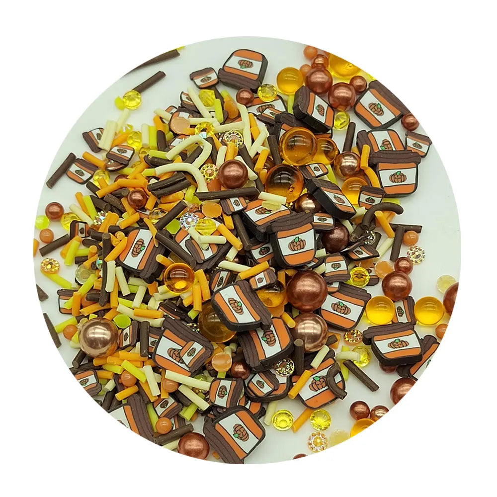 Simulation Coffee Cup Clay Slice Nail Art Decorations Soft Polymer Clay Sprinkles for Crafts DIY Slime Filler Phone Decor