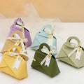 Customized Solid Color PU Leather Wedding Gift Bags Cute Cosmetic Packaging Portable Candy Box Pouch Sleeve