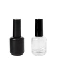 15ml Matte/glossy Black clear Empty Glass Uv Gel Nail Polish Bottle With Brush