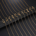 Fashion Minimalist Gold Plated Stainless Steel Zircon Shining Zodiac 12 Star Signs Horoscope Pendant Necklace