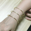 HANSIDON Customized Minimalist Triple Line Alloy Bracelet Gold Plated Open Cuff Bangle Bracelet Fashion Accessories