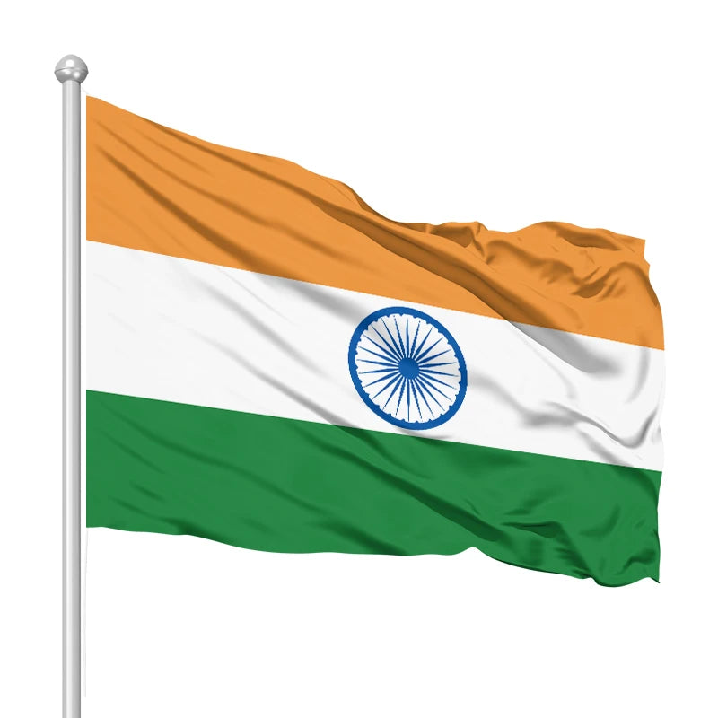 India Flag 3x5ft Indian National Flags Polyester with Brass Grommets 3x5 Football Custom Indiana Hoosiers Flag