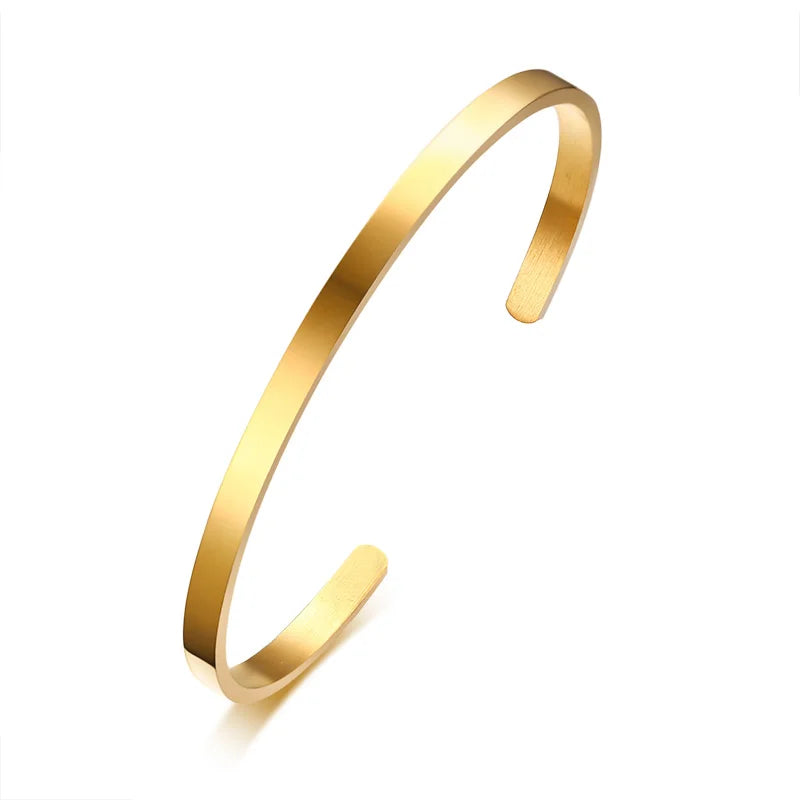 3mm 5mm 6mm Slim Cuff Women Smooth Surface Easily Engraving Custom Messages or Designs for Thoughtful for Your Customers