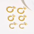 New Arrival 7 Styles Anti Tarnish 316l Stainless Steel 18k Pvd Gold Plated Beads Hoop Earrings for Women Lady