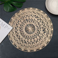 Nordic 38cm Round PVC Placemat Kitchen Dining Table Mats Hollow Steak Pad for Wedding Hotel Party Dining Table Decoration