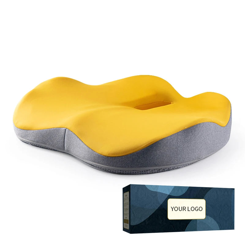 New Large Size Ergonomic Design Memory Foam Seat Cushion Full Wrapped Beauty Office Chair Car Seat Cushion Coccyx Seat Cushion