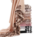 Monochrome Shawl Scarf Beaded Embroidery Chiffon Lace Hijab Summer Classic Muslim Scarf Muslim Women's Scarf