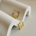 Square Jewelry Stud Earrings Dainty Gold Plated Minimalist Women 925 Sterling Silver Earrings