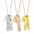 Personalized Stainless Steel Heart and Bar Pendant Necklace Custom Engraved Name Logo Necklace for Valentines Day Birthday Gift