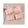 Women Headband Wrist Washband Face Wash 3pcs/Set Spa Hair Band Simple Bow Headband Wrist Band