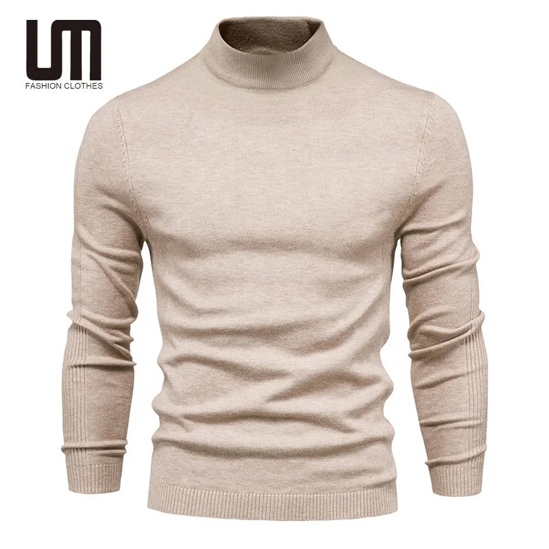 Liu Ming Men's Casual Long Sleeve Knitted Pullover Sweater High Quality Solid Spring Autumn Winter Warm Breathable