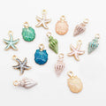 Wholesale Conch Shell Starfish Sea Shell Alloy Pendants Charms for DIY Handmade Bracelet Earrings Necklaces Jewelry Making
