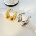 New Titanium Steel Gold Plated Geometric Comma Shaped Earrings Fashion Jewelry Stainless Steel Earrings Waterproof