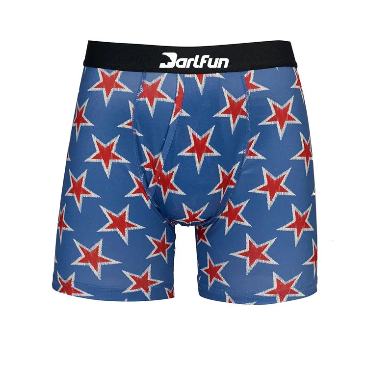 Custom Men's Plus Size Boxer Briefs with Classic Rise Spandex/Polyester Material Breathable & Eco-Friendly Custom Logo Options