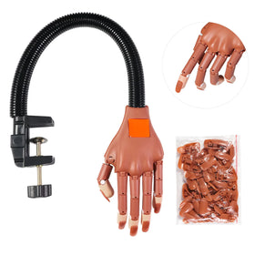Wholesale Professional Flexible Movable Nail Art Tools Kits Silicone Manicure Nail Training Practice Hand for Acrylic Nails