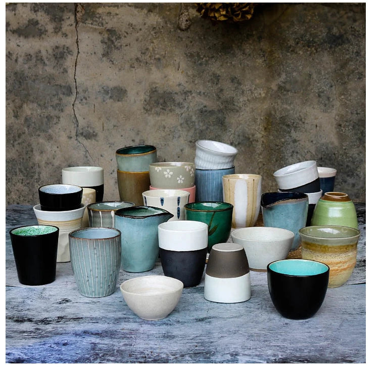 In Stock 50 120 150 300ml Colorful Japanese Korea Style Ceramic Cups