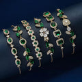 Wholesale Green Bracelet Women's Fashion Bangles Luxury Adjustable Box Chain Clover Flower Heart Woman Bracelet