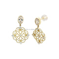1000S Jewelry Earrings Funny Earring Gold Shape Zircon Stone Solid Flower Custom Logo Design Yellow Trade Assurance 2 Pcs 9k