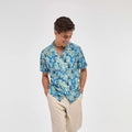Men's Pineapple Hawaiian Cotton Casual Shirt Summer Breathable Short Sleeve Comfortable and Stylish