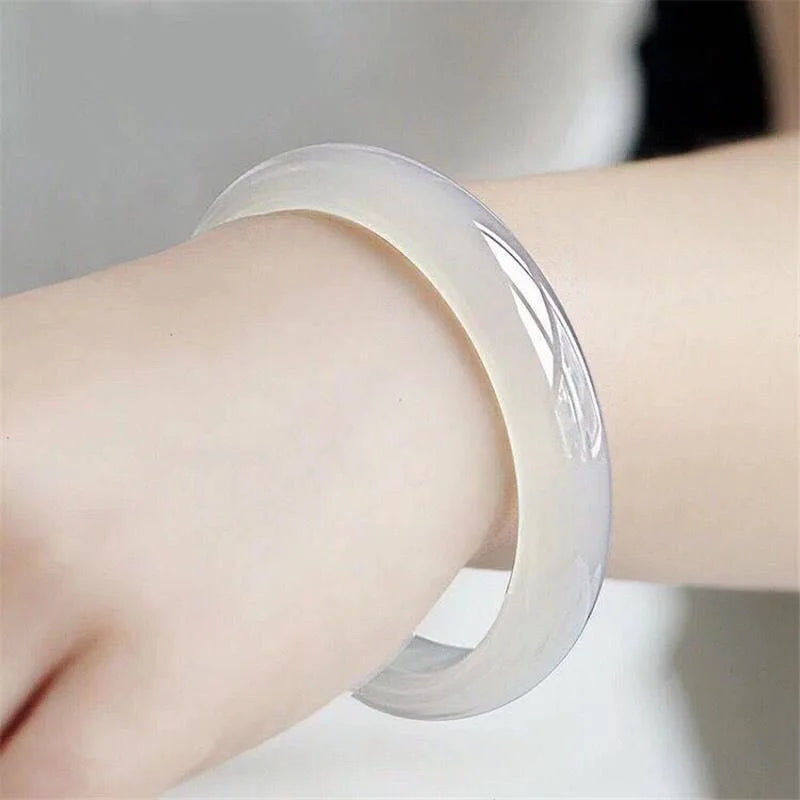 Ice-Like Light Purple Roland Chalcedony Blype Women's Sweet Potato Milk Tea Girl Agate Jade Bracelet Wholesale